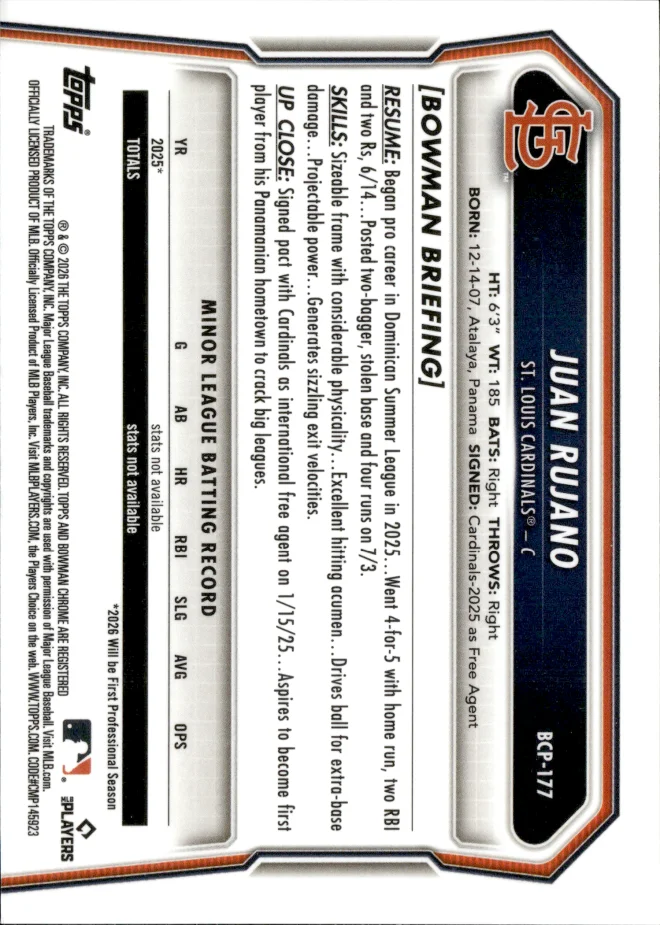 Juan Rujano card back