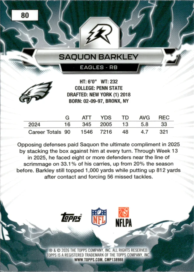 Saquon Barkley card back