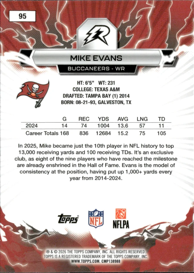 Mike Evans card back
