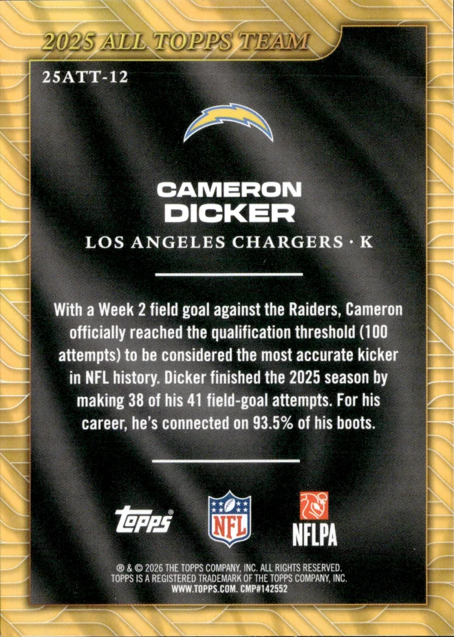 Cameron Dicker card back
