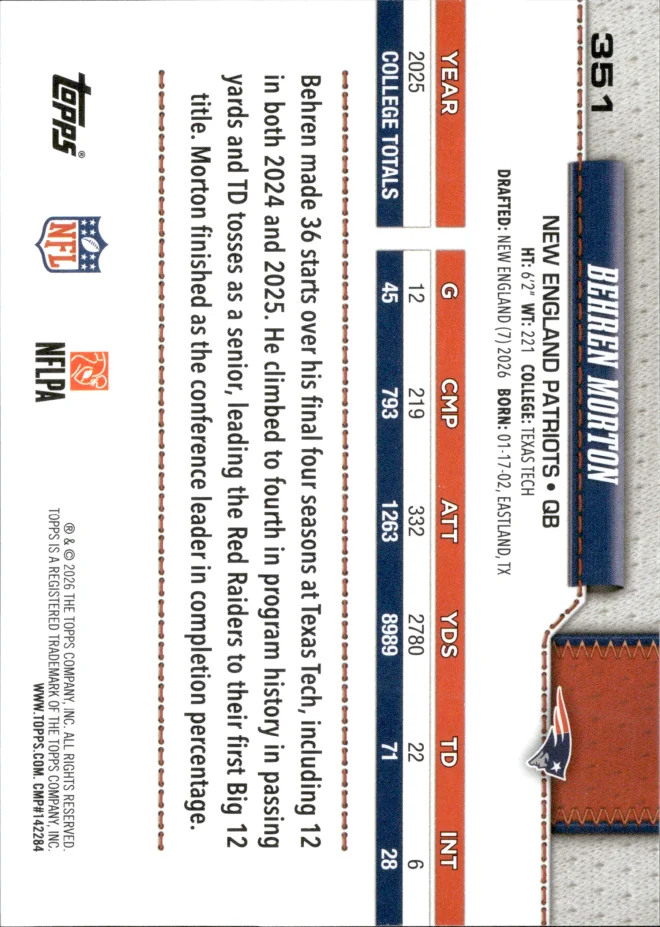 Behren Morton card back