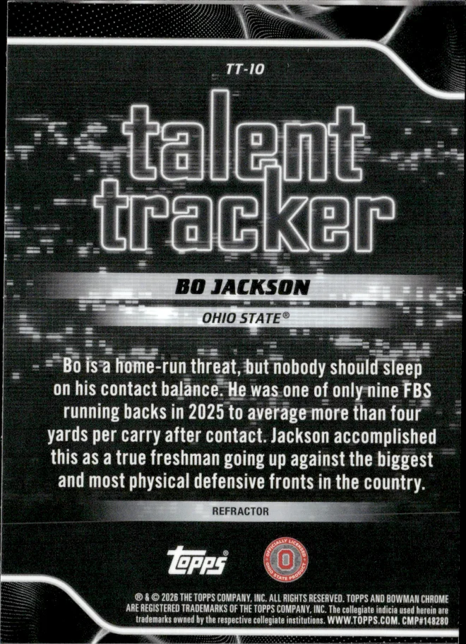 Bo Jackson card back