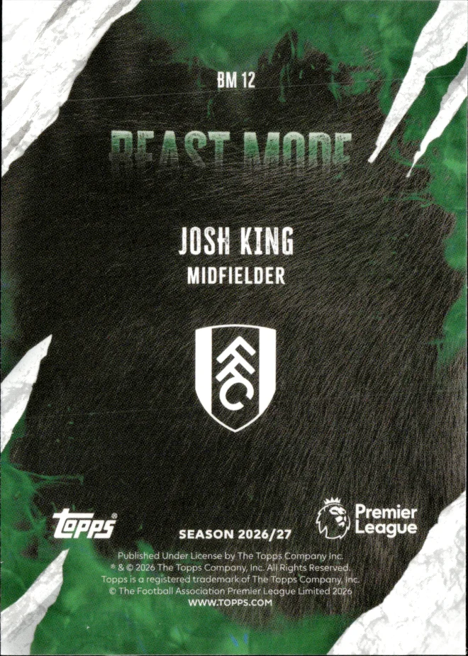 Josh King card back