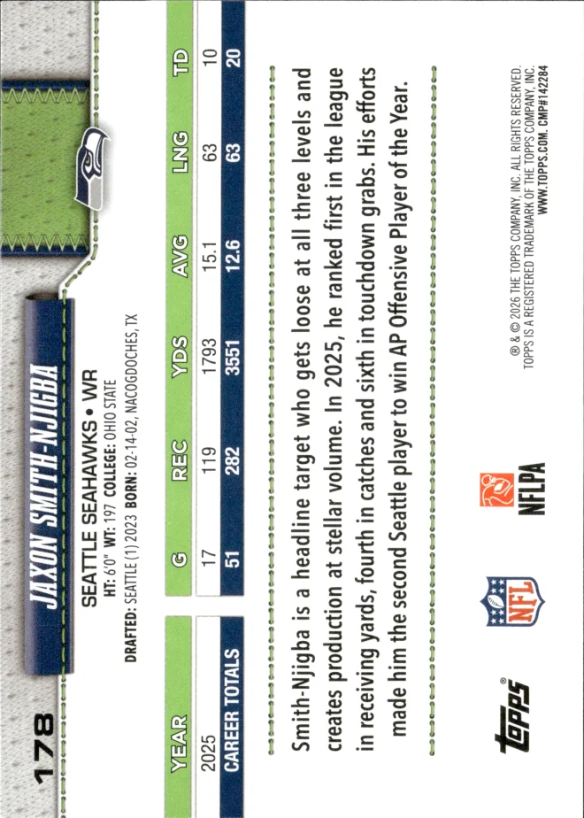 Jaxon Smith-Njigba card back
