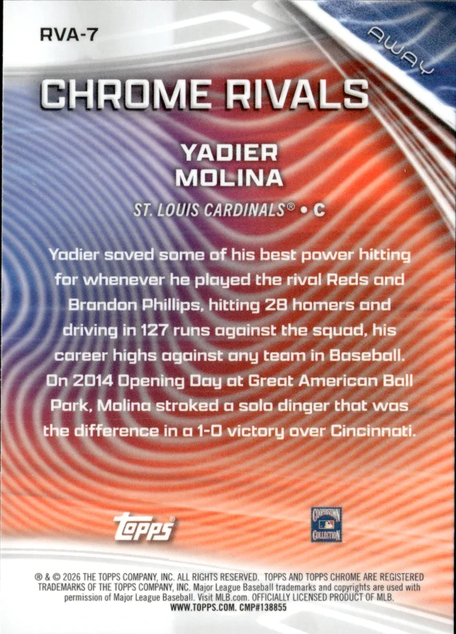 Yadier Molina card back