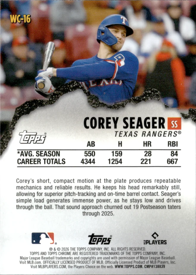 Corey Seager card back
