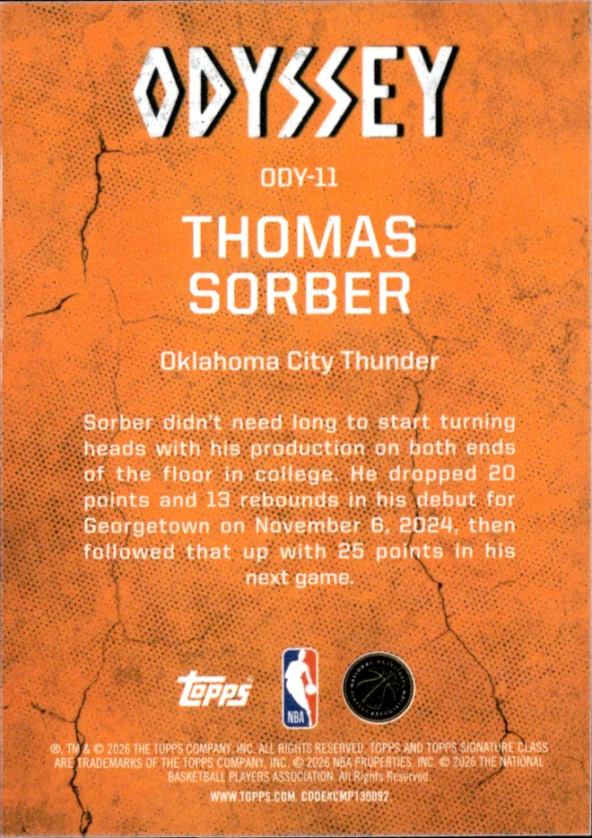 Thomas Sorber card back
