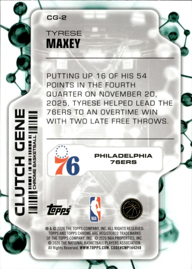 Tyrese Maxey card back