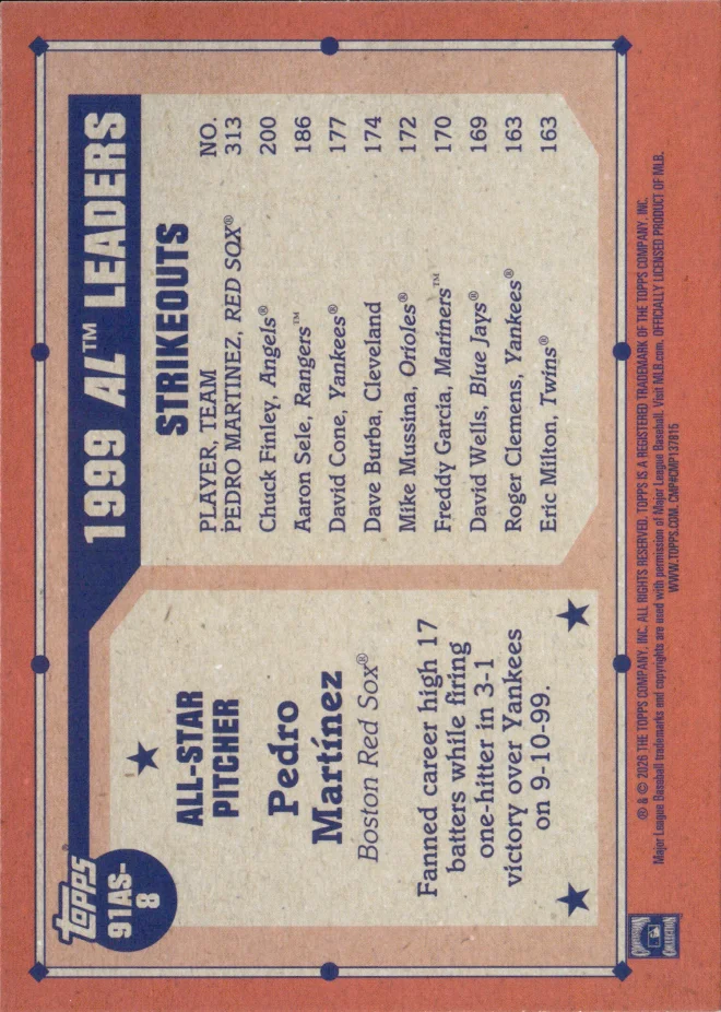 Pedro Martínez card back