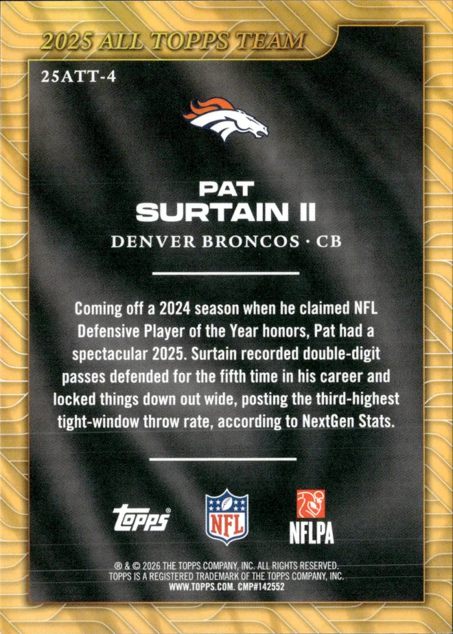 Pat Surtain II card back