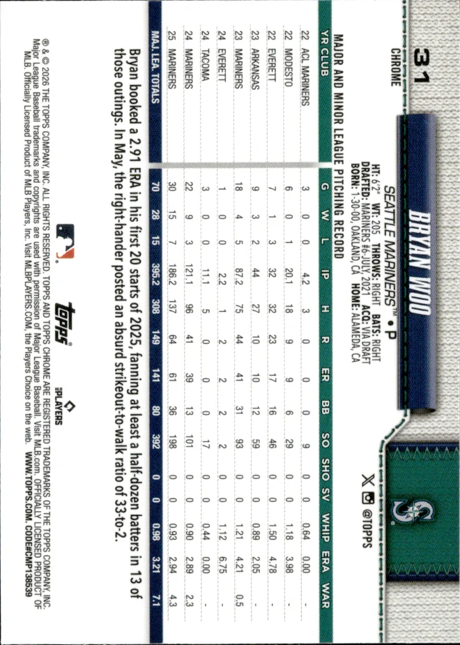 Bryan Woo card back