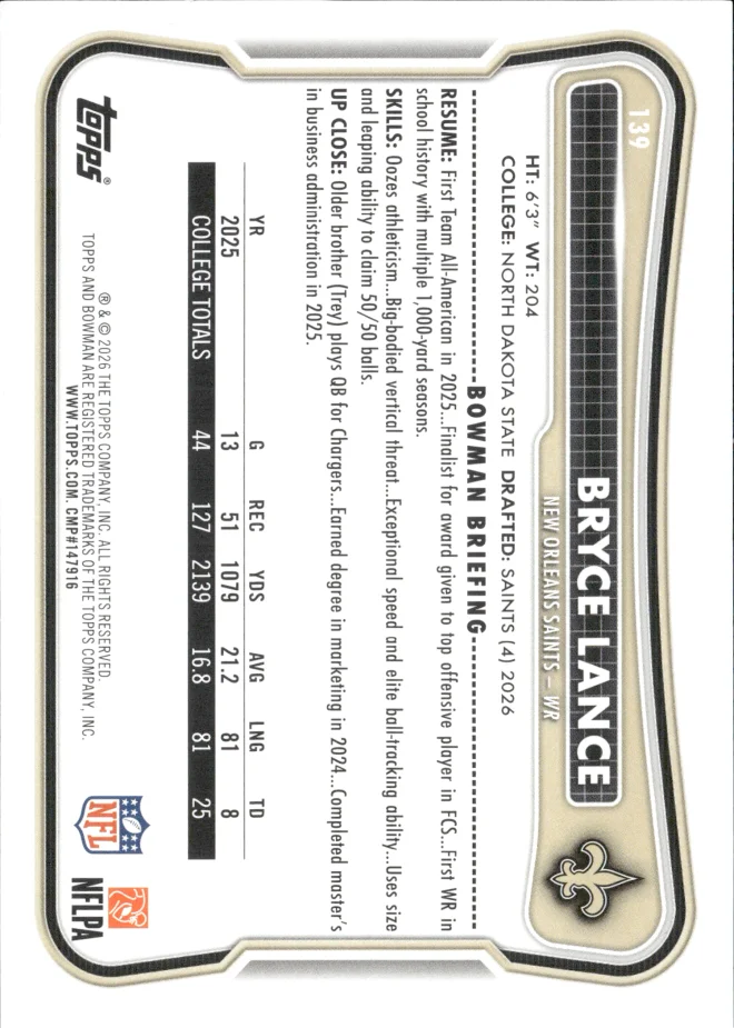 Bryce Lance card back