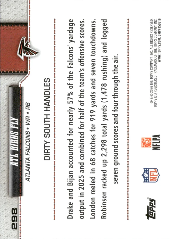 Drake London / Bijan Robinson card back