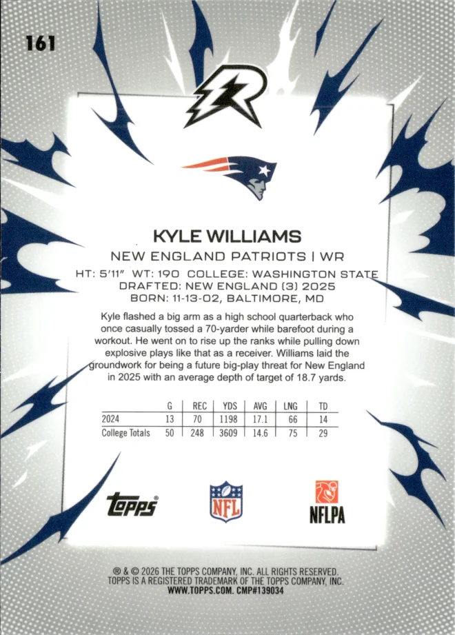 Kyle Williams card back
