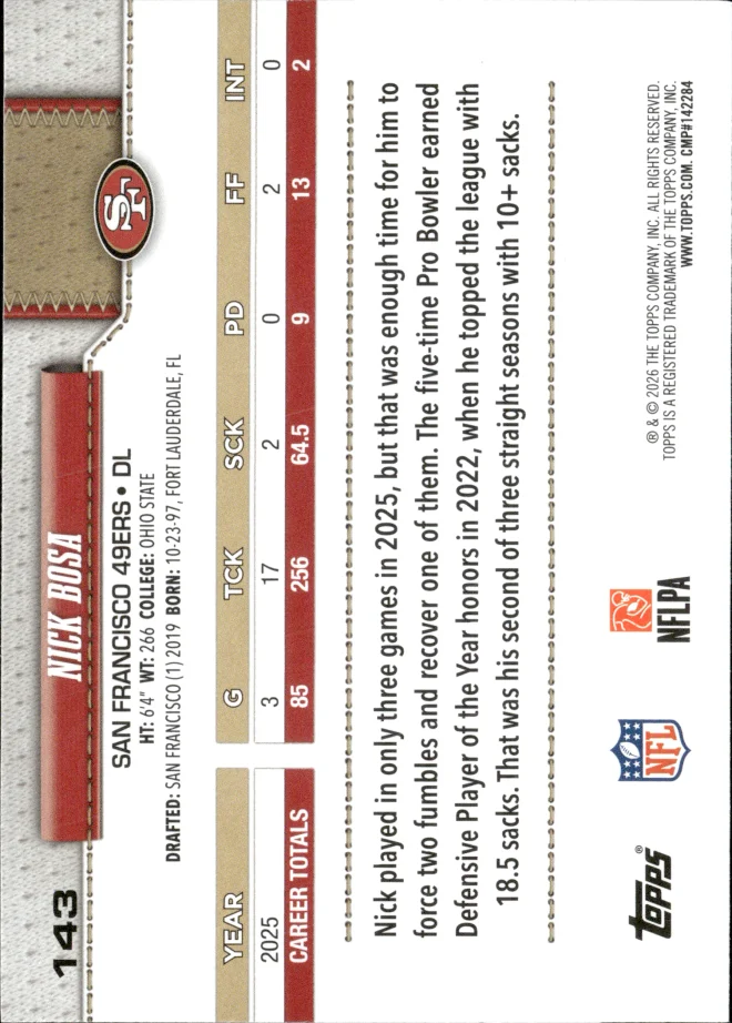 Nick Bosa card back