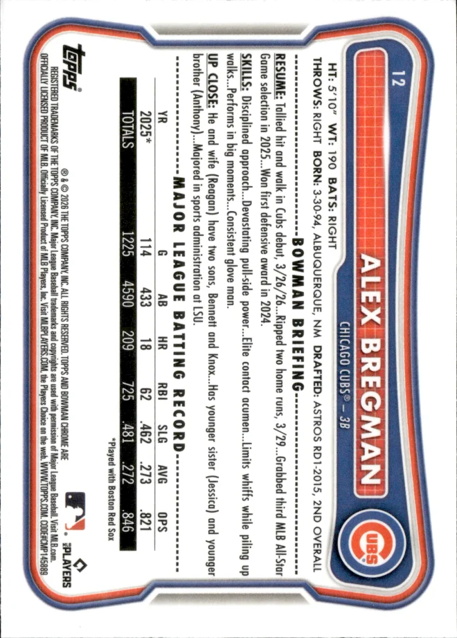 Alex Bregman card back