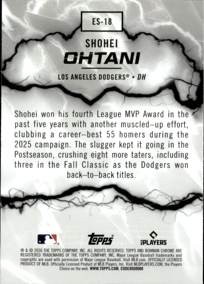 Shohei Ohtani card back