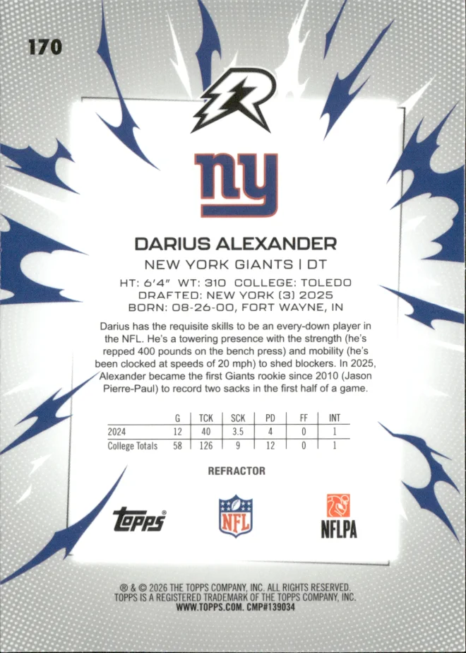 Darius Alexander card back