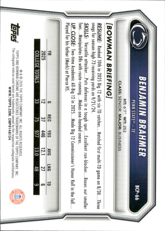 Benjamin Brahmer card back