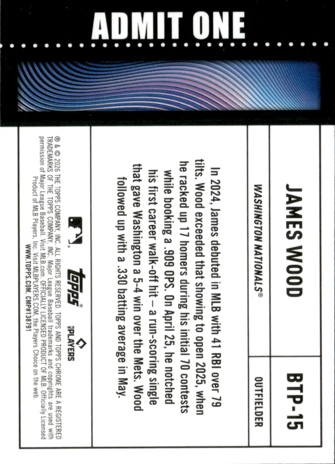 James Wood card back