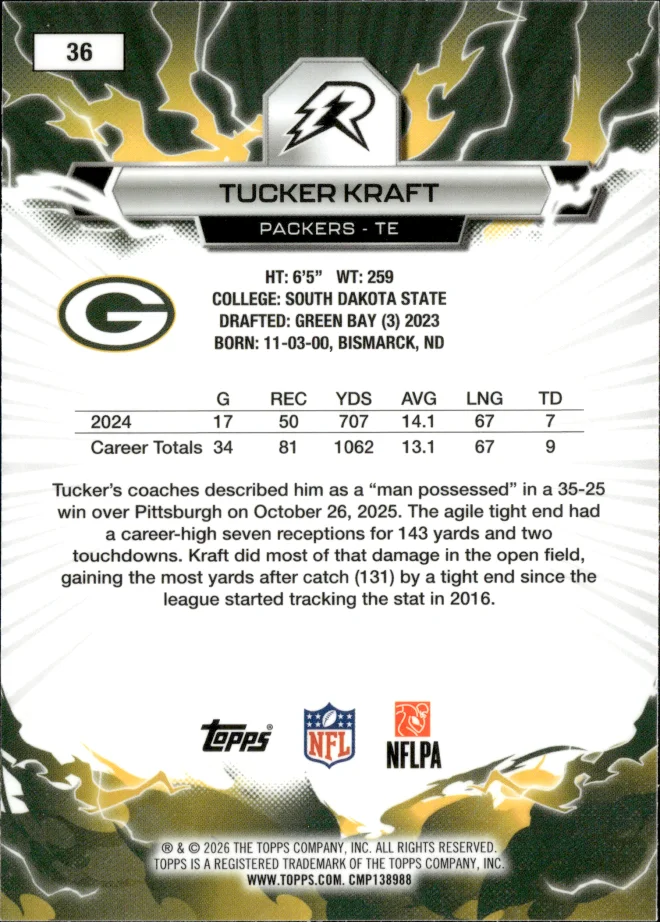 Tucker Kraft card back