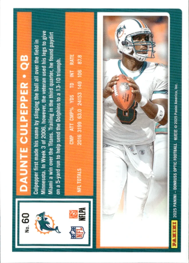 Daunte Culpepper card back
