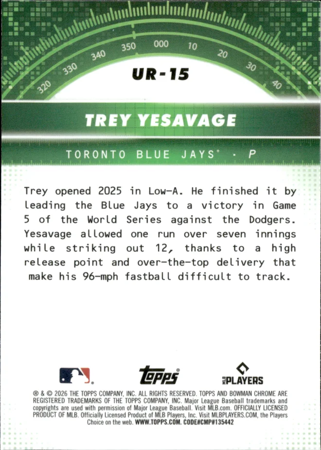Trey Yesavage card back