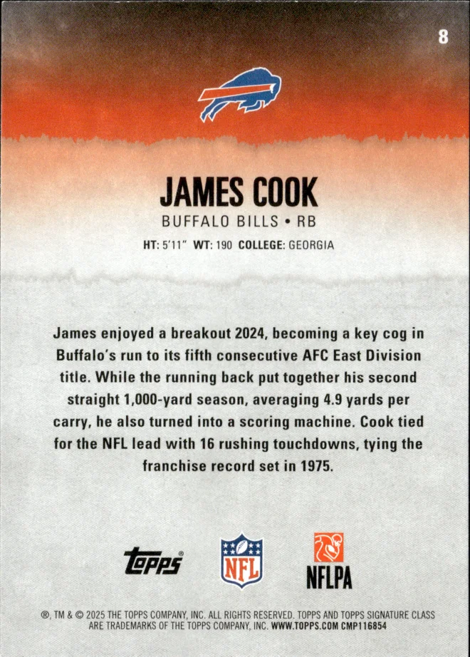 James Cook card back