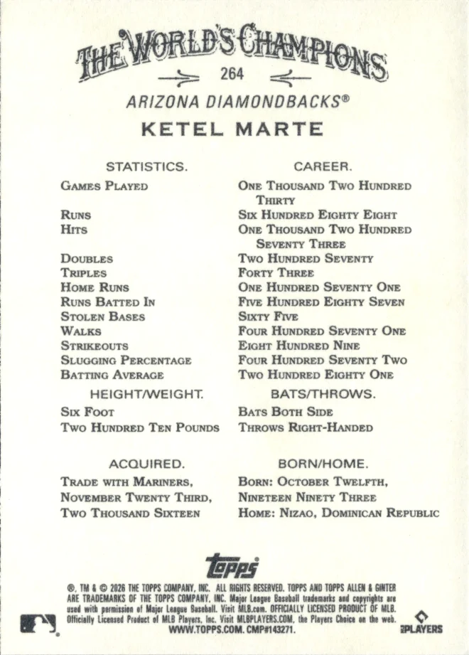Ketel Marte card back
