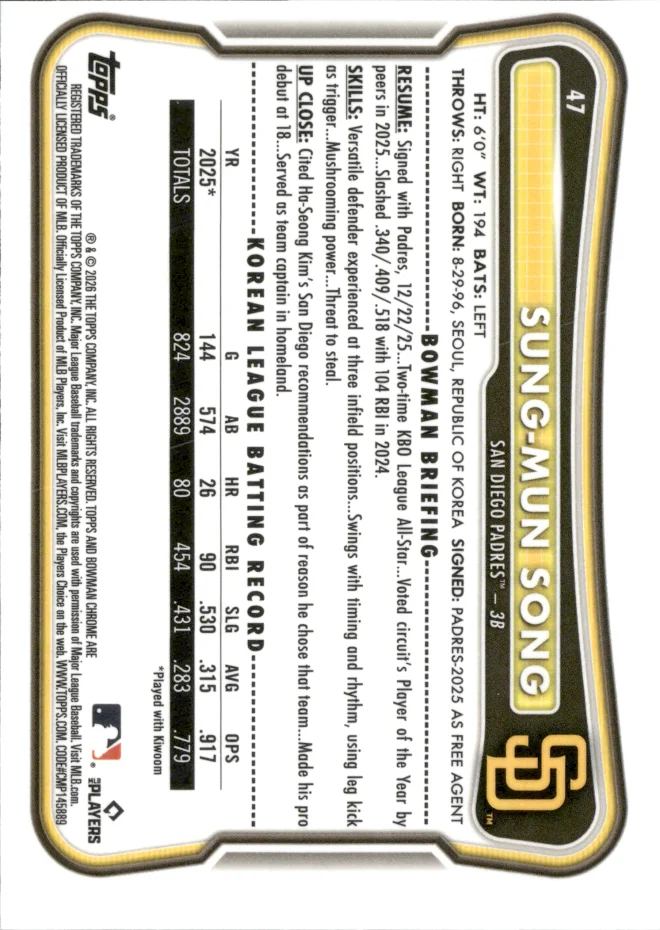 Sung-Mun Song card back