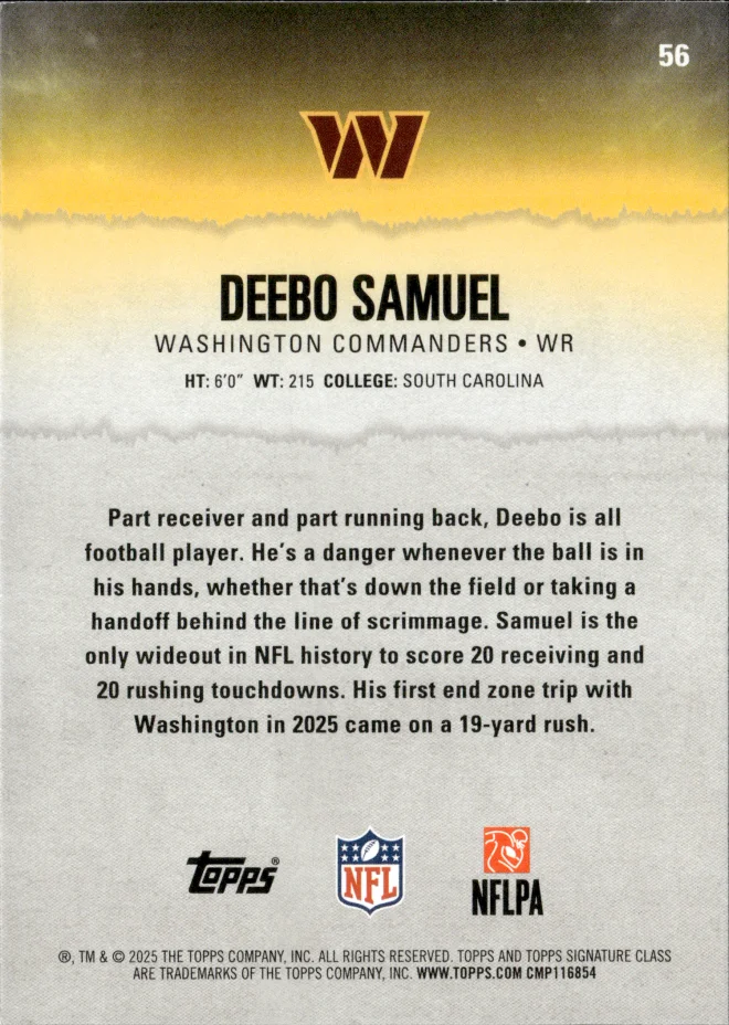 Deebo Samuel card back