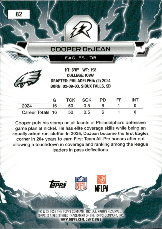 Cooper DeJean card back