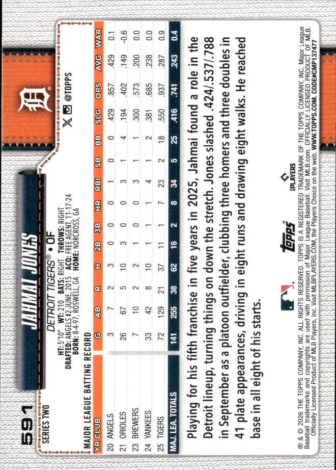 Jahmai Jones card back