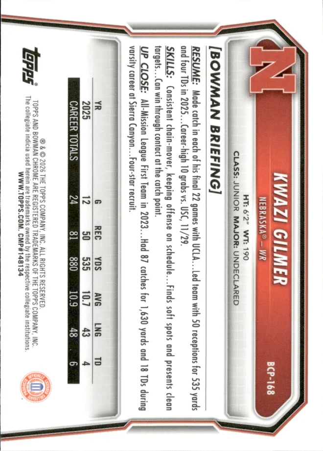 Kwazi Gilmer card back