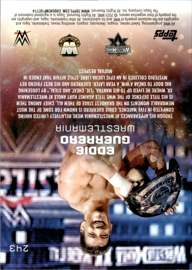 Eddie Guerrero card back