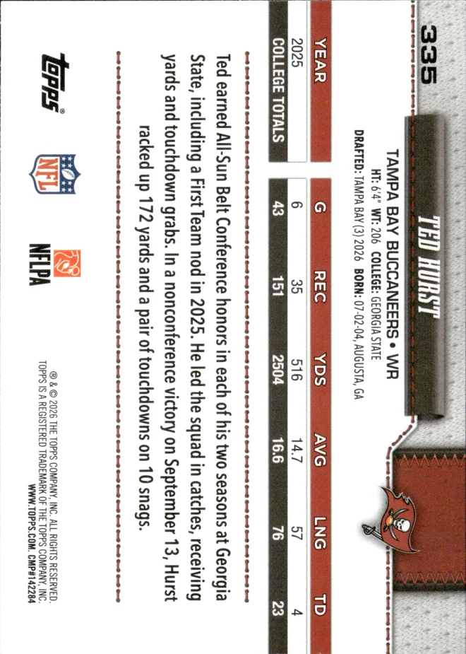 Ted Hurst card back
