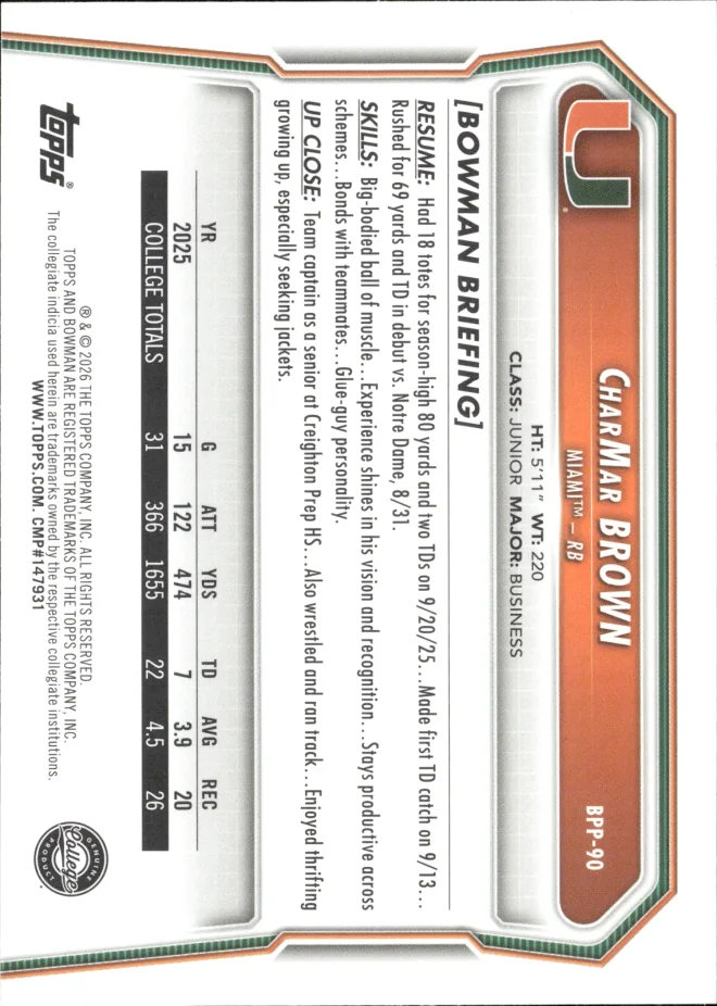 CharMar Brown card back