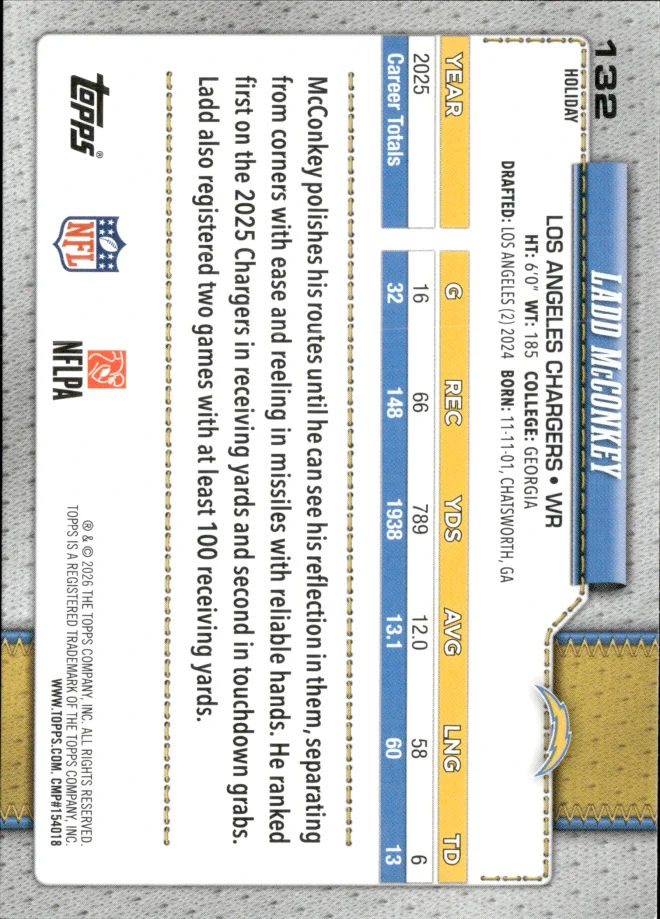 Ladd McConkey card back