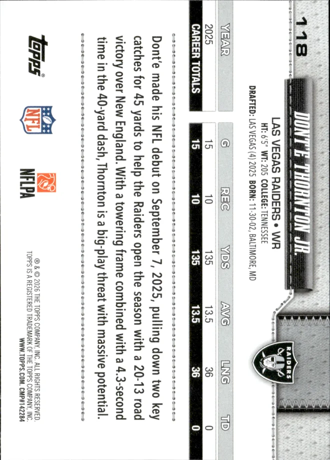 Dont'e Thornton Jr. card back