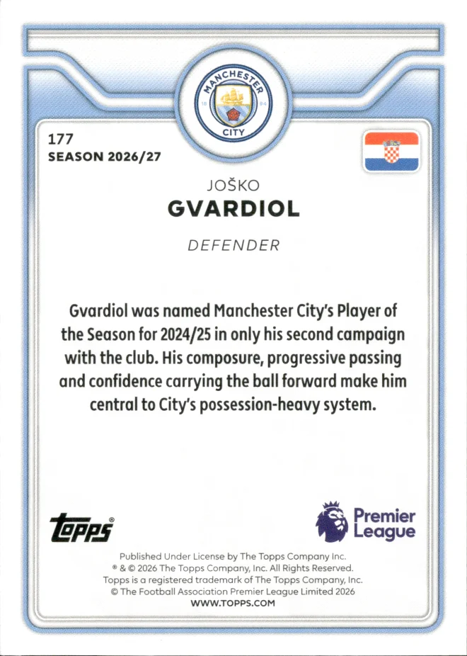 Joško Gvardiol card back