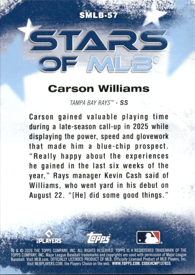 Carson Williams card back
