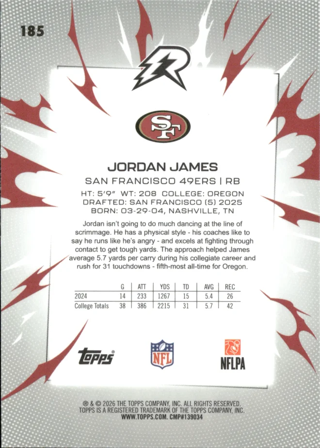 Jordan James card back