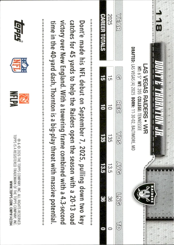Dont'e Thornton Jr. card back