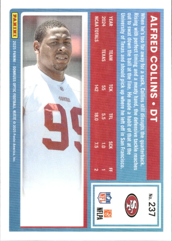 Alfred Collins card back
