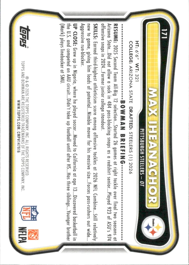 Max Iheanachor card back