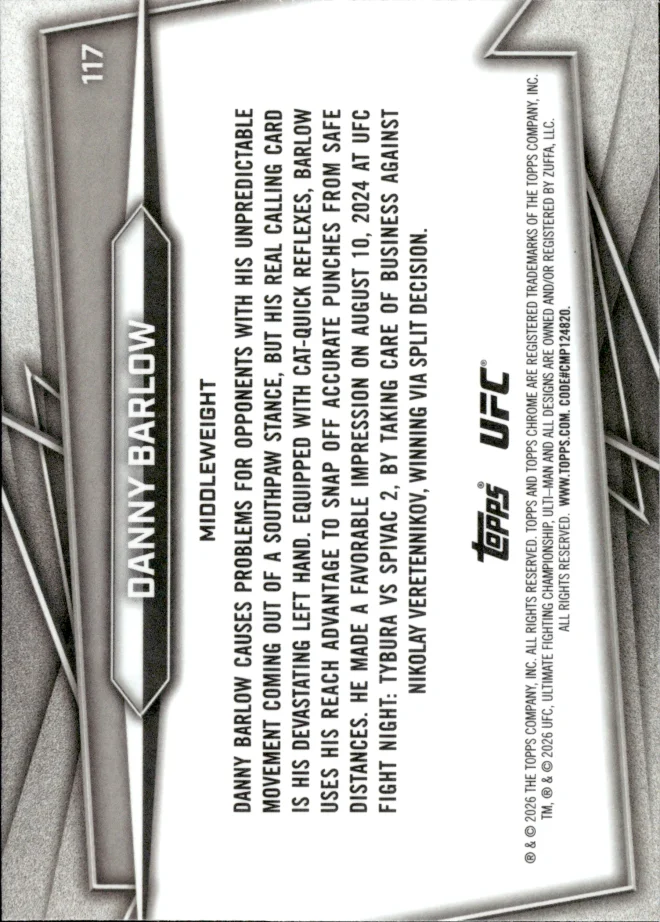 Danny Barlow card back
