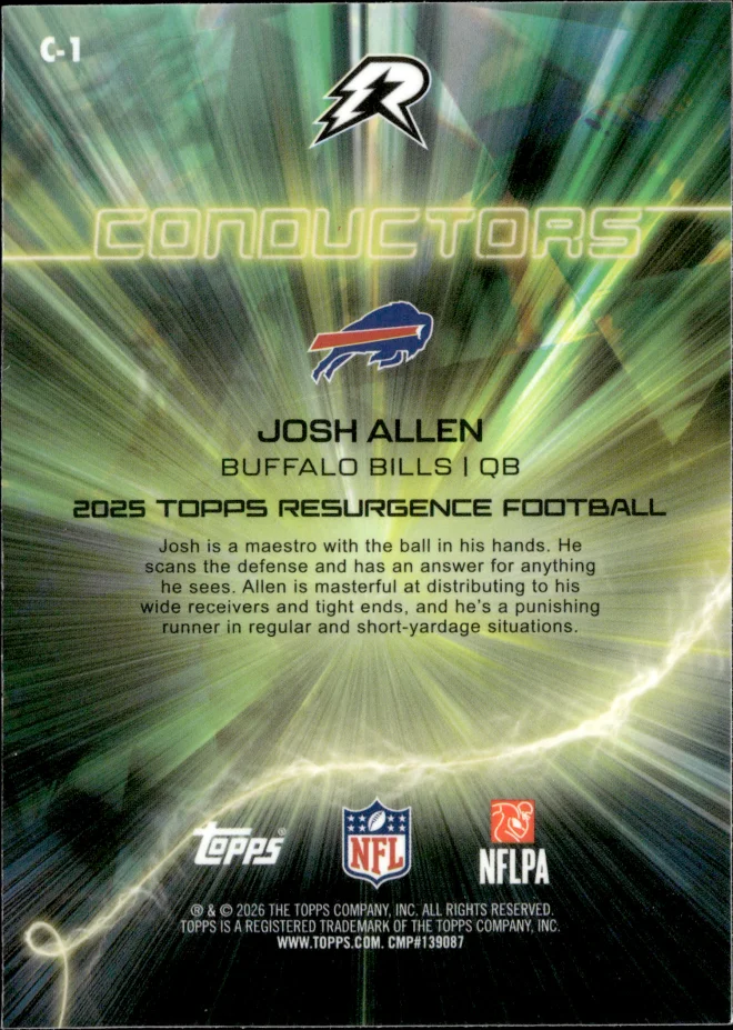Josh Allen card back
