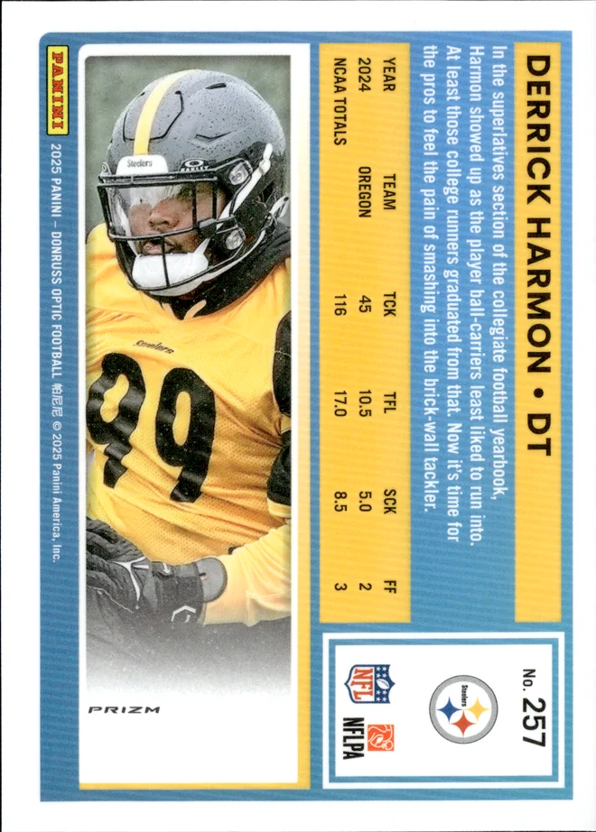 Derrick Harmon card back
