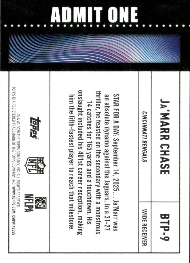 Ja'Marr Chase card back