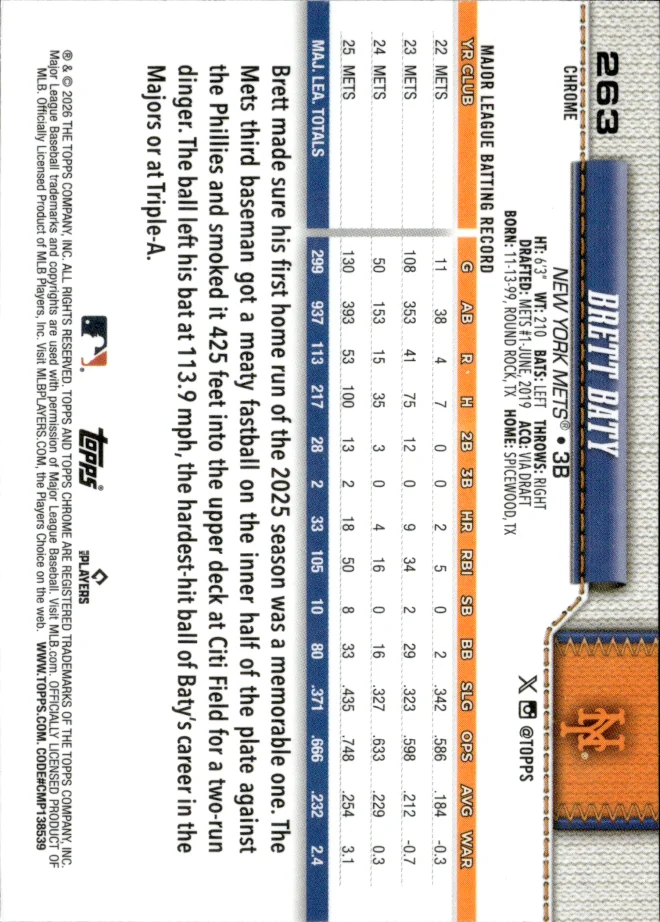 Brett Baty card back